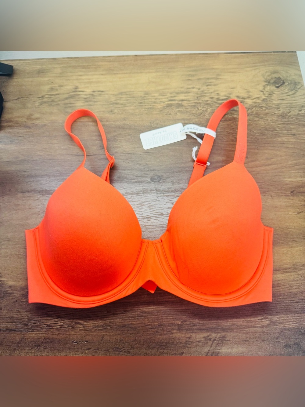 NWT Aerie Smoothez Full Coverage Bra Coral ‎ Orange Nylon Underwire 32D